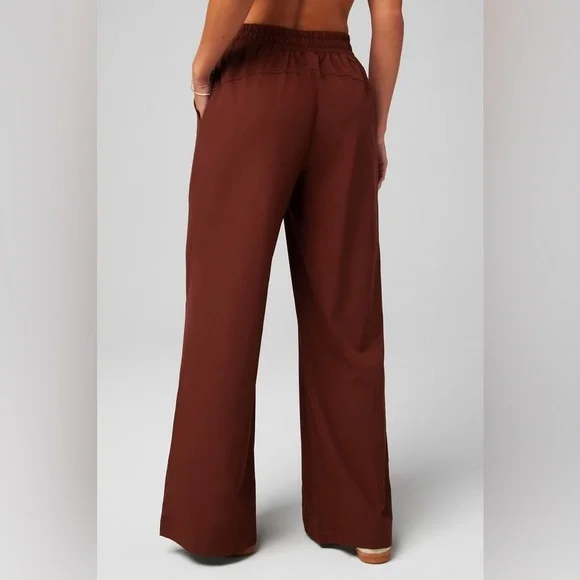 Fabletics Brown Wide-Leg Pants - Picture 3 of 11